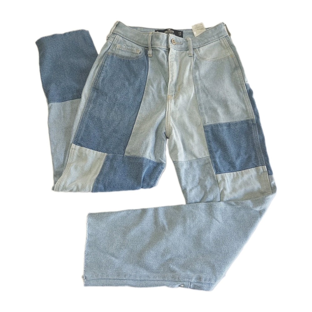 Hollister Women's‎ Size 1 Regular 25W L27 Ultra High Rise Mom Jeans Colorblock